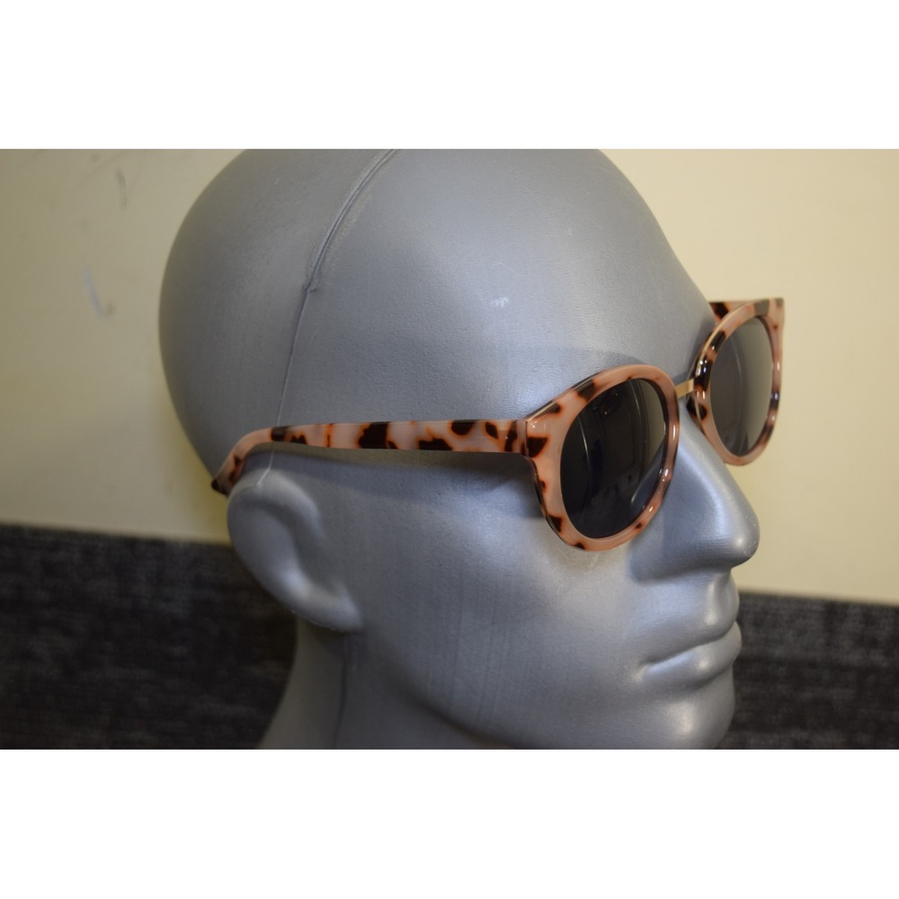 J Crew Womens Pink Tortoise Shell Round Sunglasses with Gold Metal Bridge